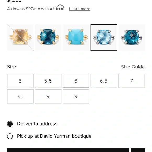 DAVID YURMAN 💙 Authentic Chatelaine® Ring - 14 mm - Picture 5 of 11